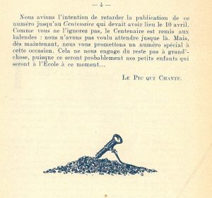 Le Pic qui chante n°4, 1921 © Mines Saint-Étienne Alumni