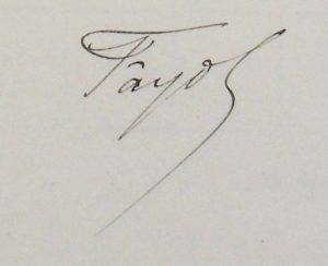 Signature d’Henri Fayol © Archives Sciences Politiques, Paris