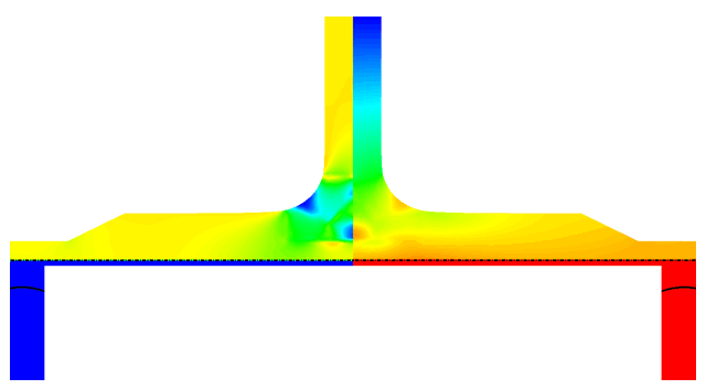 Finite element simulation of resin infusion in composite manufacturing process. Source : Mines Saint-Étienne / Hexcel.