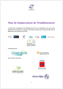Page de couverture du Plan de déplacement de Mines Saint-Étienne. 
