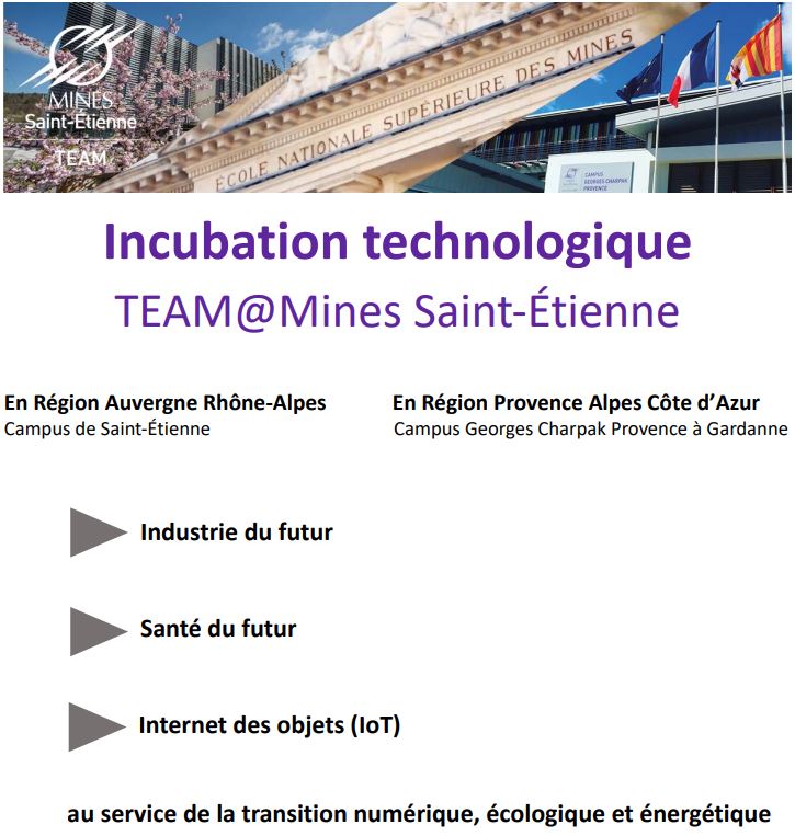 Page de garde du rapport de l'Incubateur TEAM@MINES qui montre le positionnement de Mines Saint-Étienne sur l'aide aux entreprise émergentes durables.  