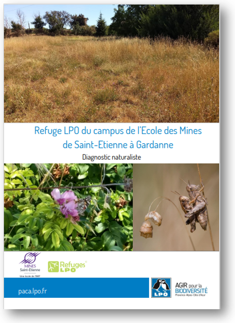 Page de garde du diagnostic naturaliste du campus de Gardanne réalisé par la LPO. 