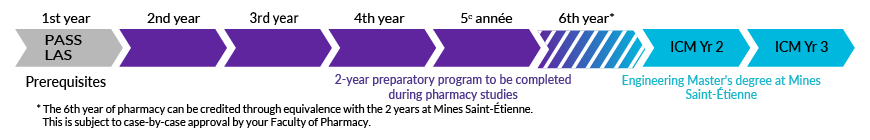 The step-by-step pathway, from the first year (PASS/LAS) to the ICM program